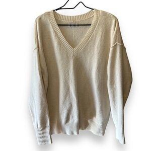 Sonoma V-neck Pullover Women's Sweater Ivory Size XL